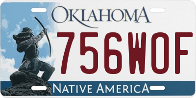 OK license plate 756WOF