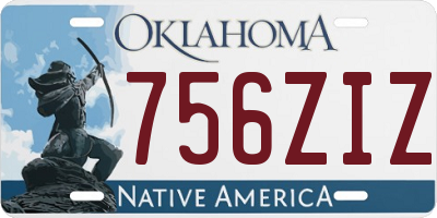 OK license plate 756ZIZ