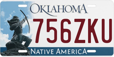 OK license plate 756ZKU