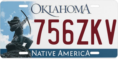 OK license plate 756ZKV