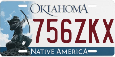 OK license plate 756ZKX