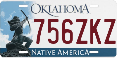 OK license plate 756ZKZ