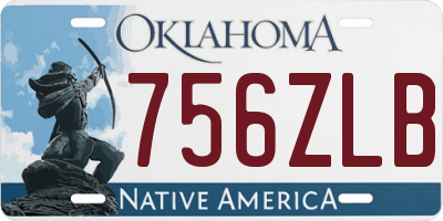 OK license plate 756ZLB