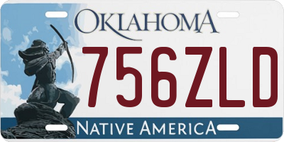 OK license plate 756ZLD