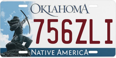 OK license plate 756ZLI