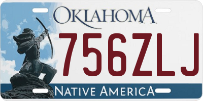 OK license plate 756ZLJ