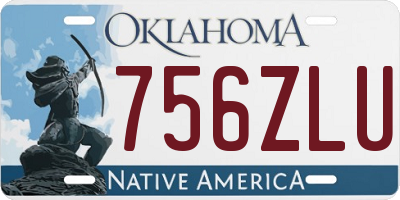 OK license plate 756ZLU