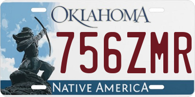 OK license plate 756ZMR