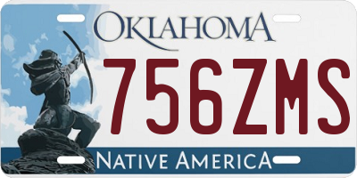 OK license plate 756ZMS