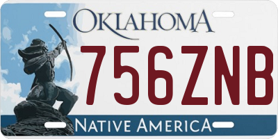 OK license plate 756ZNB