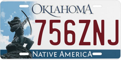 OK license plate 756ZNJ