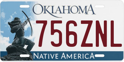 OK license plate 756ZNL