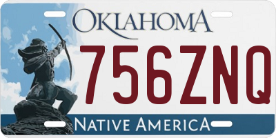 OK license plate 756ZNQ