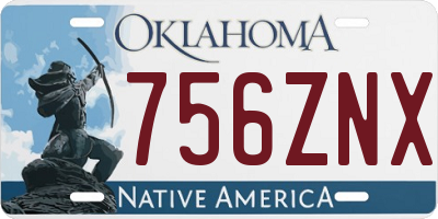 OK license plate 756ZNX