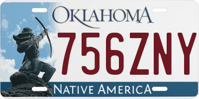 OK license plate 756ZNY
