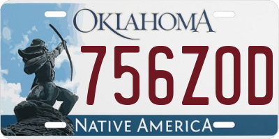 OK license plate 756ZOD