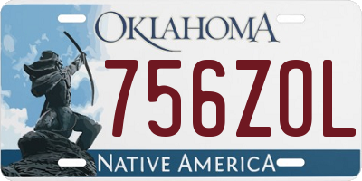OK license plate 756ZOL