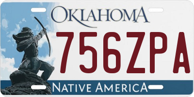 OK license plate 756ZPA
