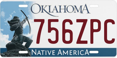 OK license plate 756ZPC