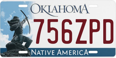 OK license plate 756ZPD