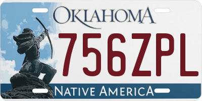 OK license plate 756ZPL