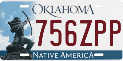 OK license plate 756ZPP