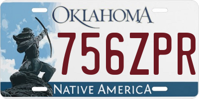 OK license plate 756ZPR
