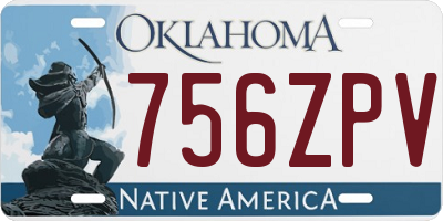 OK license plate 756ZPV