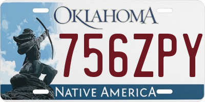 OK license plate 756ZPY