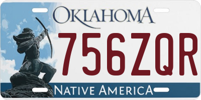 OK license plate 756ZQR
