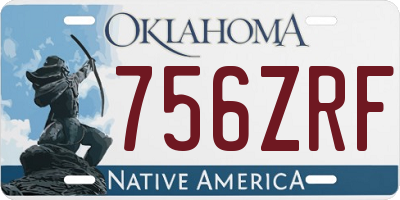 OK license plate 756ZRF