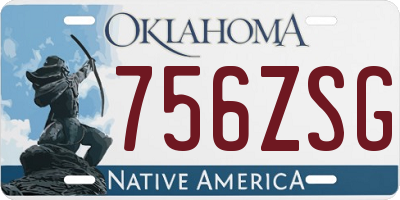 OK license plate 756ZSG