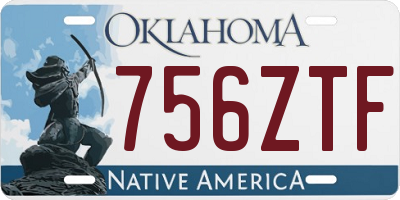 OK license plate 756ZTF