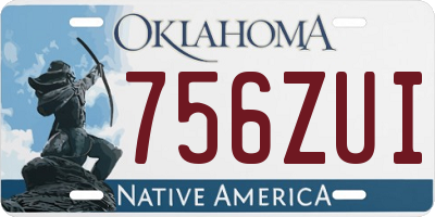 OK license plate 756ZUI