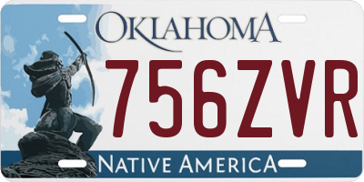OK license plate 756ZVR