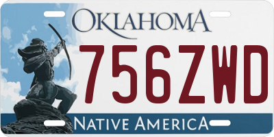 OK license plate 756ZWD