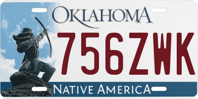 OK license plate 756ZWK