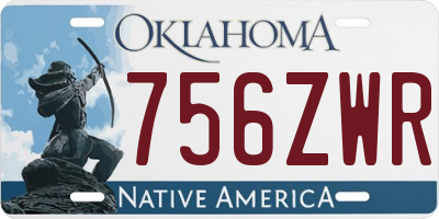 OK license plate 756ZWR