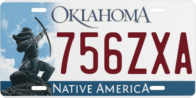 OK license plate 756ZXA