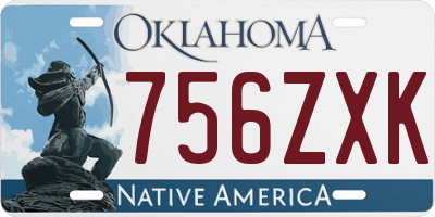 OK license plate 756ZXK