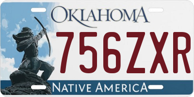 OK license plate 756ZXR