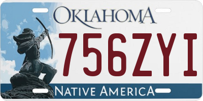 OK license plate 756ZYI