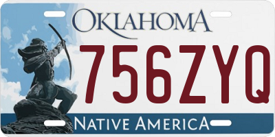 OK license plate 756ZYQ