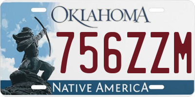 OK license plate 756ZZM