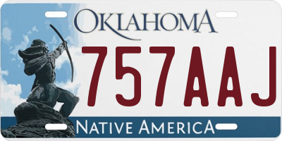 OK license plate 757AAJ