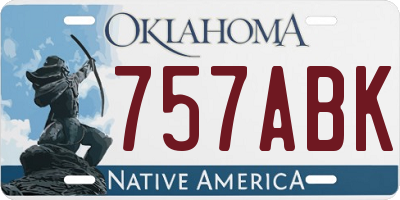 OK license plate 757ABK