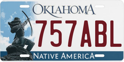 OK license plate 757ABL