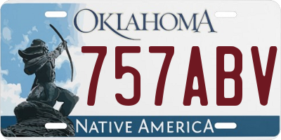 OK license plate 757ABV