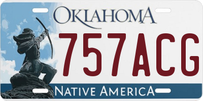 OK license plate 757ACG