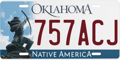 OK license plate 757ACJ